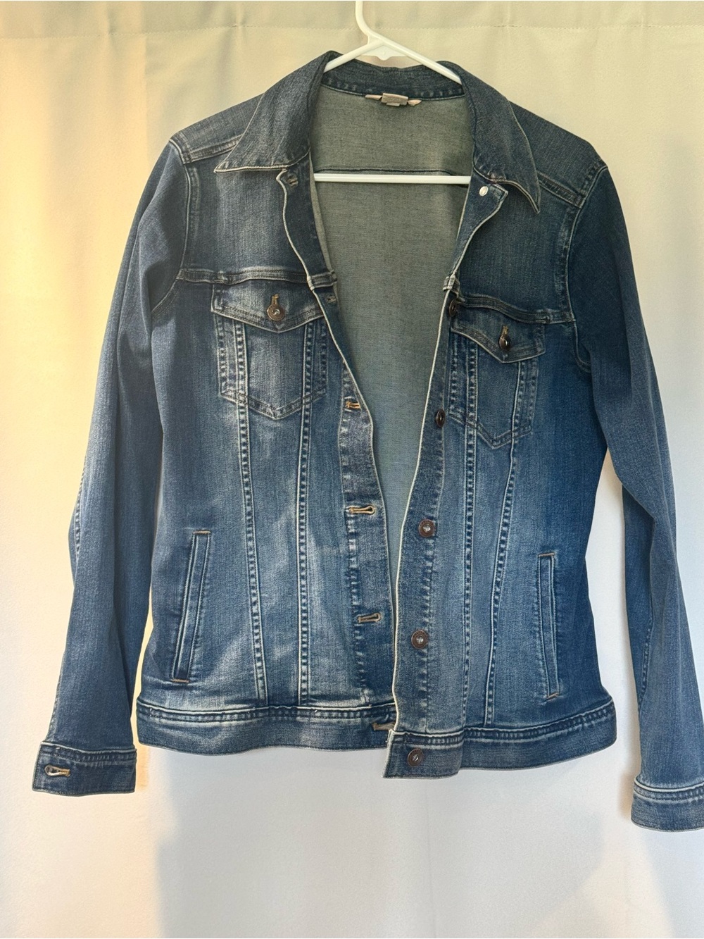 Duluth Trading Co. Women's Blue Denim Jacket with Faded Wash